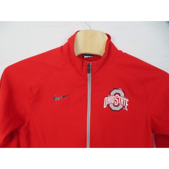 Ohio State Buckeyes Jacket Mens Medium Red Nike Dri Fit Football Elite Warm Up - Picture 2 of 11